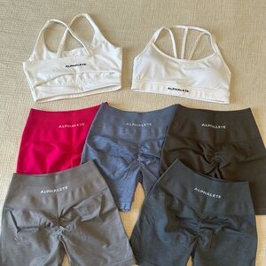 Alphalete Bundle White, Pink, French Blue, Mocha, Storm Grey, Titanium
